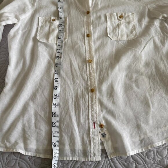 Vintage Dockers white button Down Long sleeve linen shirt size XL - Picture 8 of 12